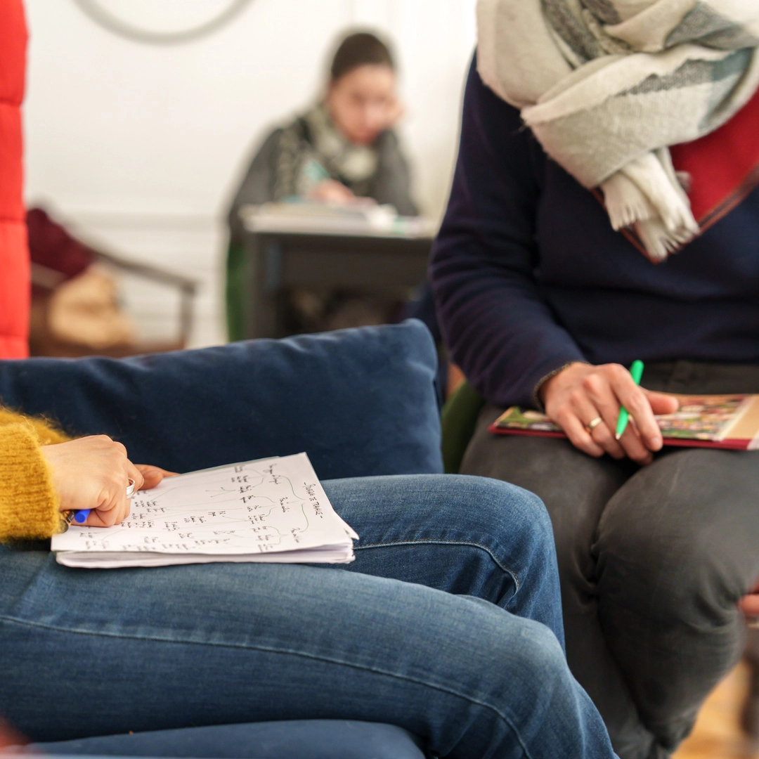 Eleves de l'école Primaveras coachés par leur mentor.